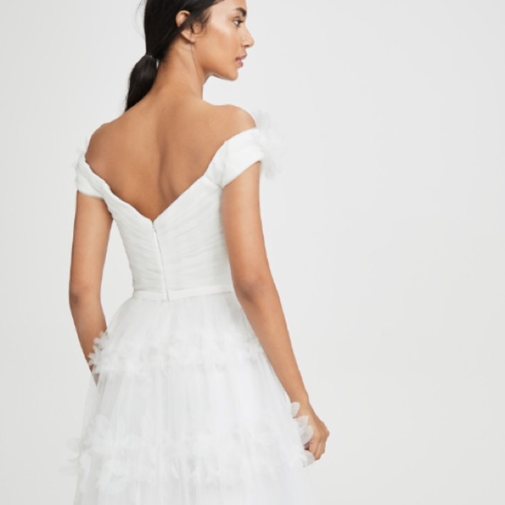 Marchesa Notte Tulle Tea Length Gown - Picture 3 of 7